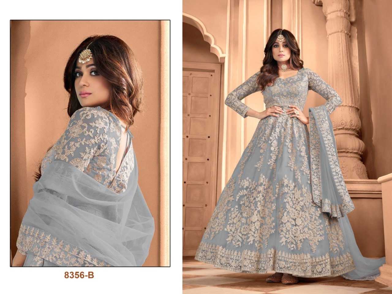 Ynf Net KESH504 8356 Gowns Wedding Collections Bollywood Collections Wholesale Embroidery Gowns Net Gowns Shamita Shetty Manufacturer