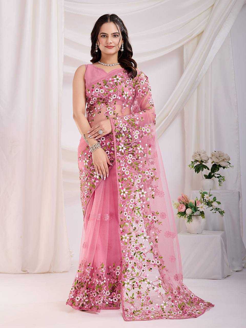 Ynf Net RIN188 Vaamika21 Sarees Wholesale Fancy Sarees Net Sarees Embroidered Sarees Manufacturer