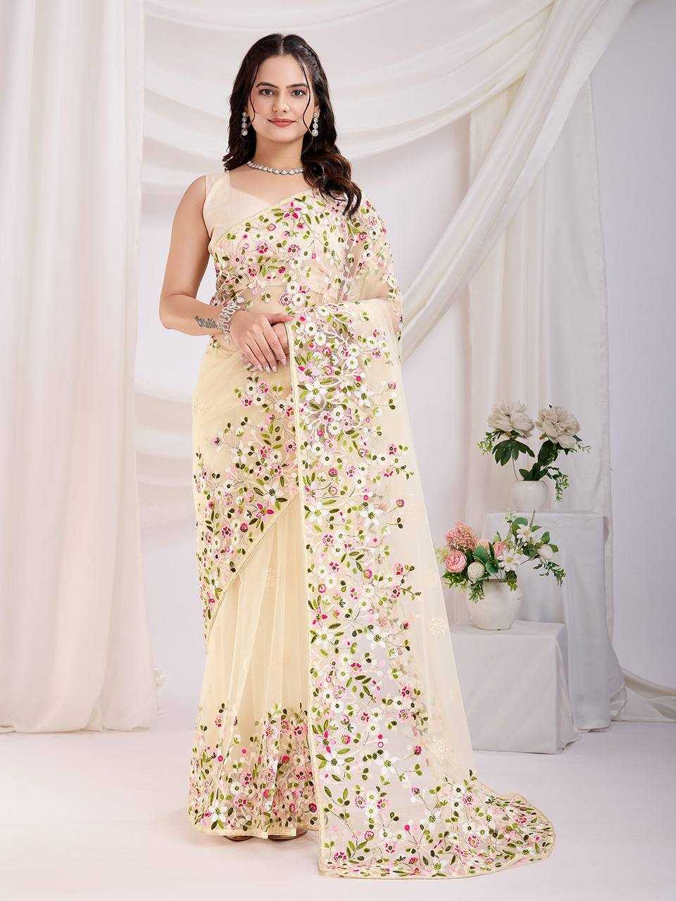 Ynf Net RIN188 Vaamika21 Sarees Wholesale Fancy Sarees Net Sarees Embroidered Sarees Manufacturer
