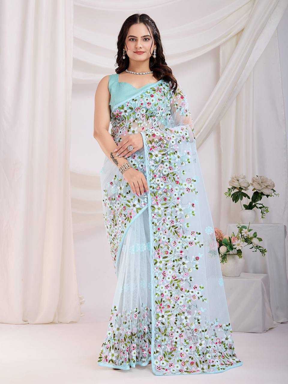 Ynf Net RIN188 Vaamika21 Sarees Wholesale Fancy Sarees Net Sarees Embroidered Sarees Manufacturer