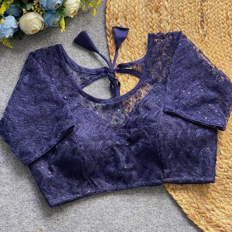 Ynf Nylon KESH426 018 Readymade Blouses Wholesale Sequence Embroidery Blouse Embroidered Blouses Party Wear Blouse Manufacturer