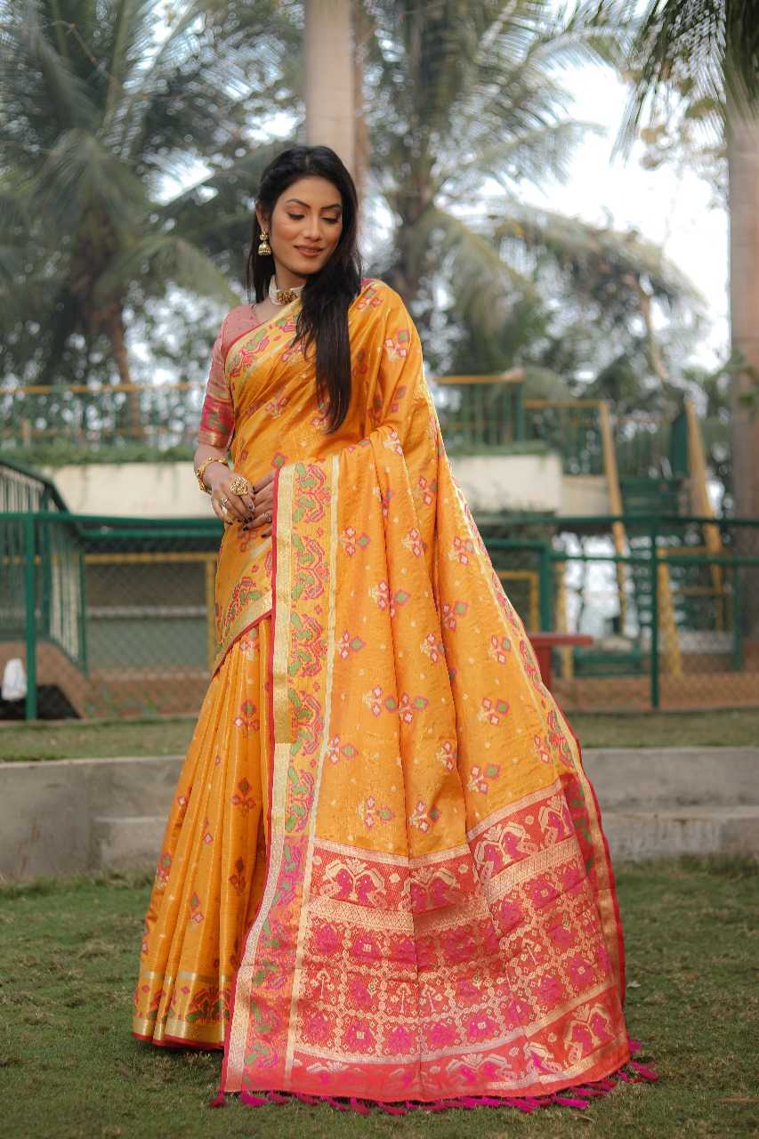 Ynf Organic Silk RIN144 flowy Silk Sarees Wedding Collections Festive Collections Wholesale Patola Sarees Ikkat Silk Sarees Festival Silk Sarees Manufacturer