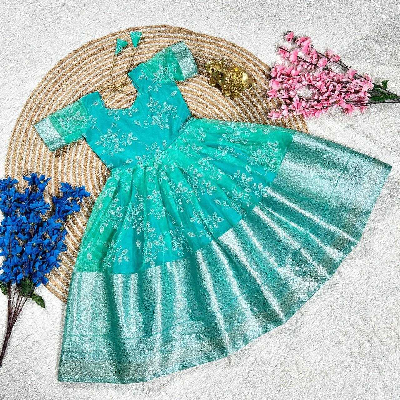 Ynf Organza KESH505 340 Kids Wear Wholesale Kids Gown Kids Ethnic Gowns Manufacturer
