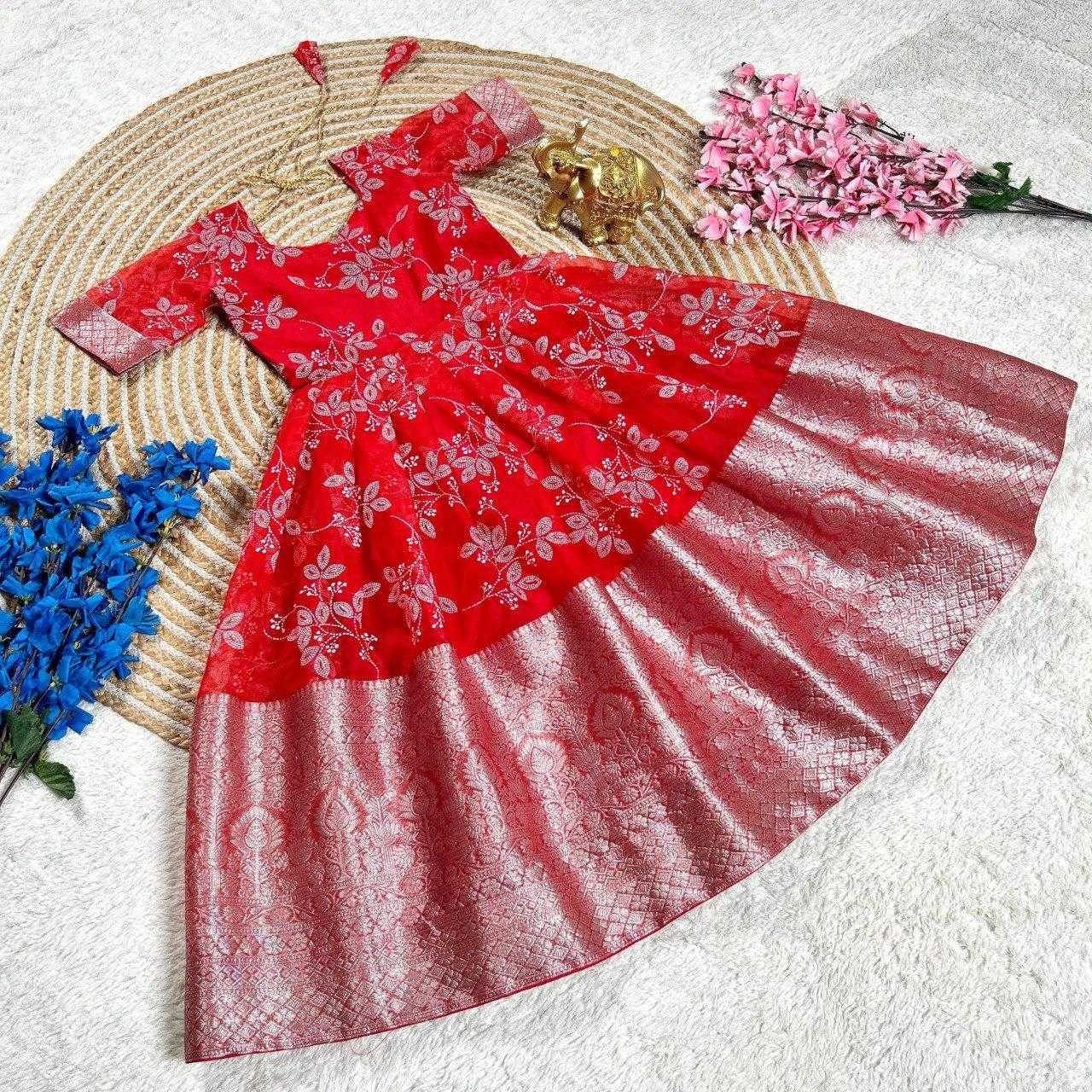 Ynf Organza KESH505 340 Kids Wear Wholesale Kids Gown Kids Ethnic Gowns Manufacturer