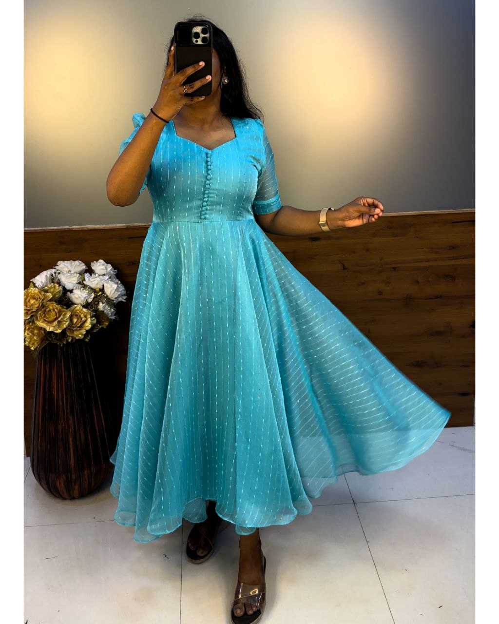 Ynf Organza RIN102 108 Gowns Wholesale Fancy Gowns Anarkali Gown Long Gowns Manufacturer