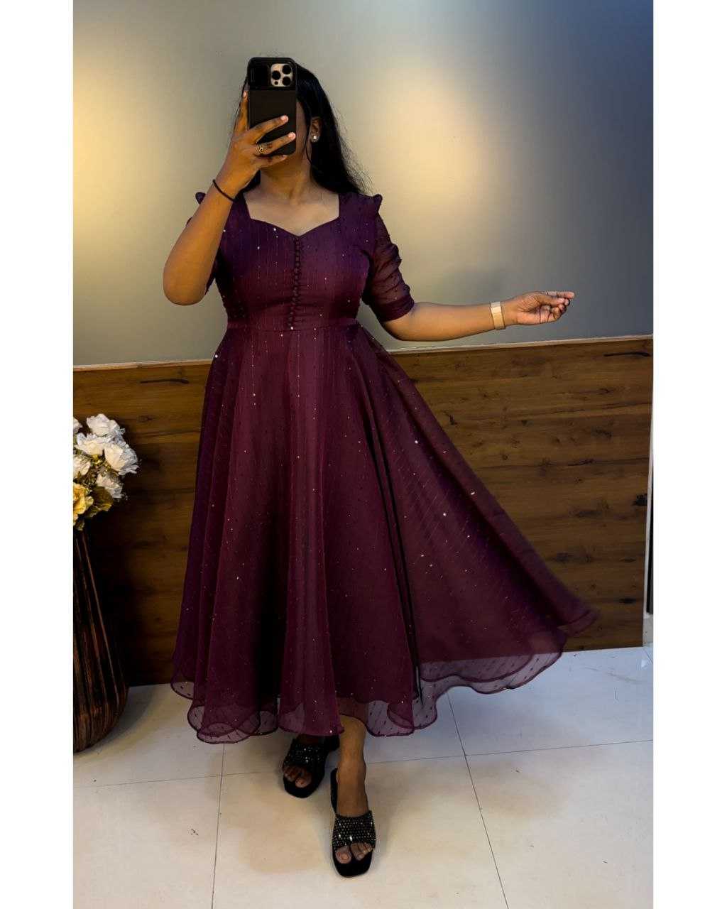 Ynf Organza RIN102 108 Gowns Wholesale Fancy Gowns Anarkali Gown Long Gowns Manufacturer
