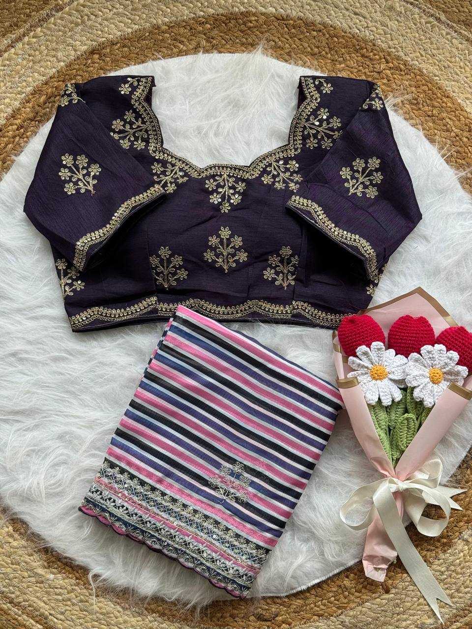 Ynf Organza RIN105 MIRA Silk Sarees Wholesale Embroidered Silk Sarees Silk Sarees With Blouse Manufacturer