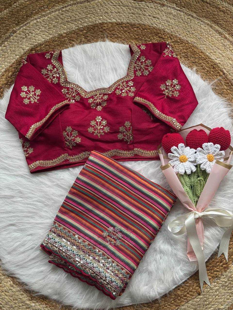 Ynf Organza RIN105 MIRA Silk Sarees Wholesale Embroidered Silk Sarees Silk Sarees With Blouse Manufacturer