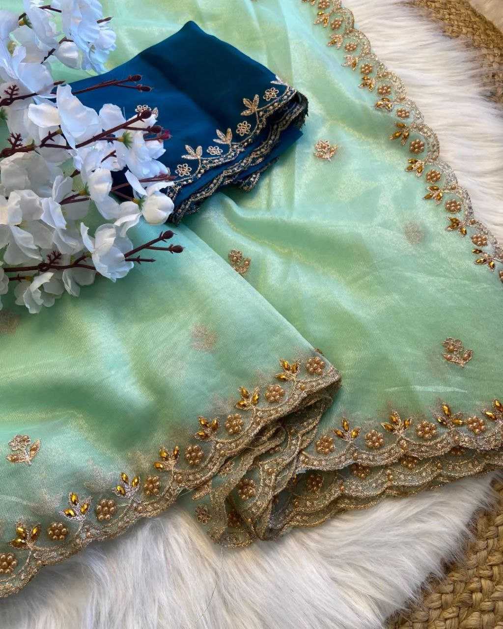 Ynf Organza RIN216 Parvati Sarees Wedding Collections Festive Collections Wholesale Organza Sarees Hand Work Sarees Sarees With Blouse Manufacturer