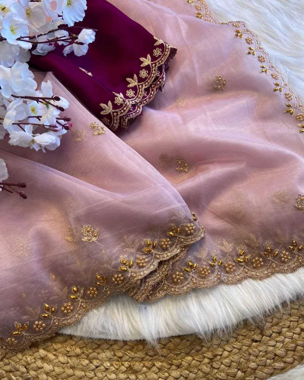 Ynf Organza RIN216 Parvati Sarees Wedding Collections Festive Collections Wholesale Organza Sarees Hand Work Sarees Sarees With Blouse Manufacturer