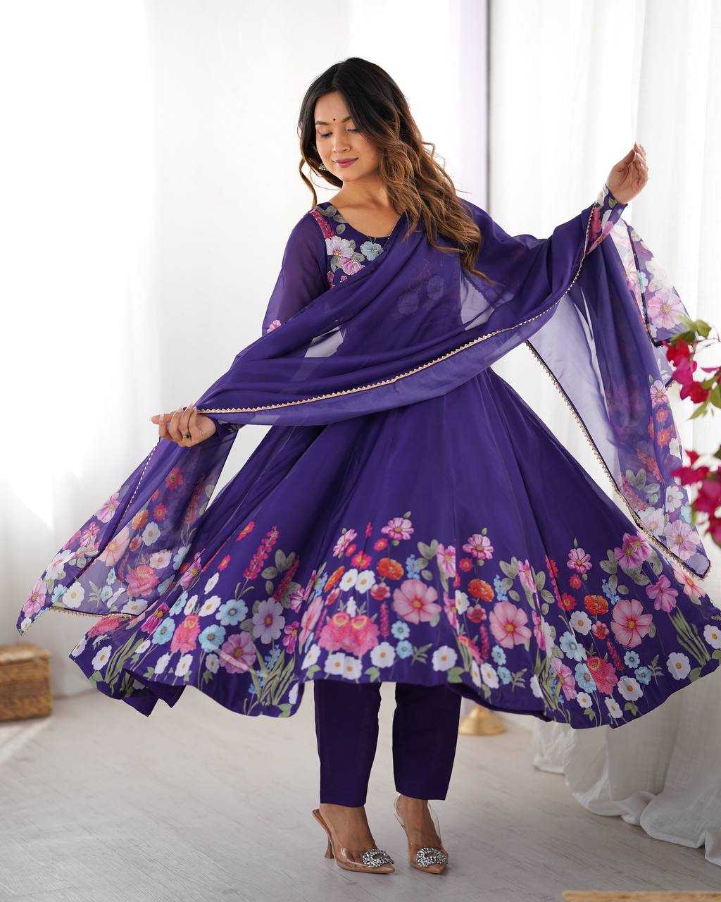 Ynf Organza Silk KESH504 25 Suits & Dresses Wedding Collections Festive Collections Wholesale Printed Suits Ladies Silk Suit Anarkali Suits Manufacturer