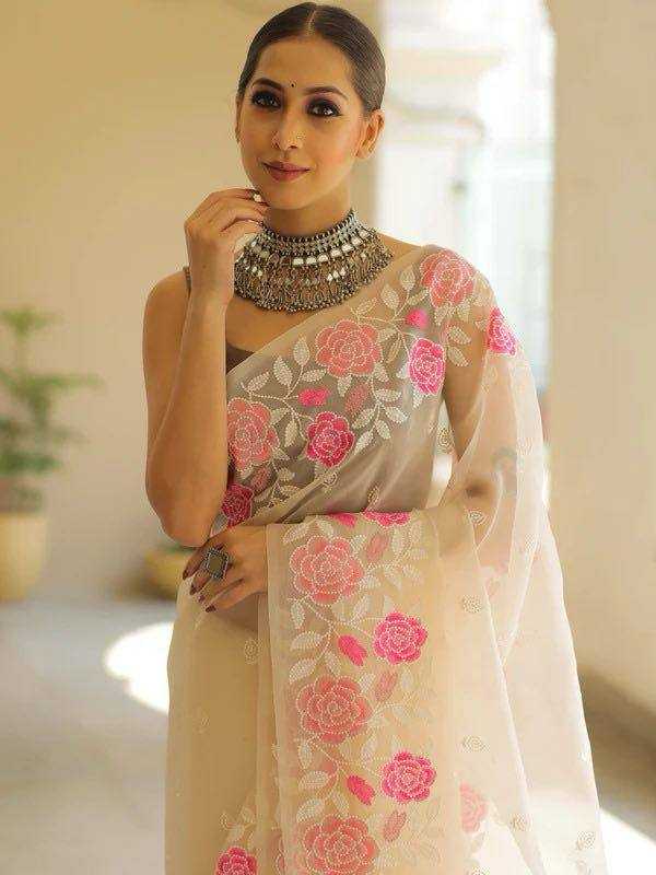 Ynf Organza Silk RIN131 318 Silk Sarees Wholesale Party Wear Silk Sarees Embroidered Silk Sarees Manufacturer