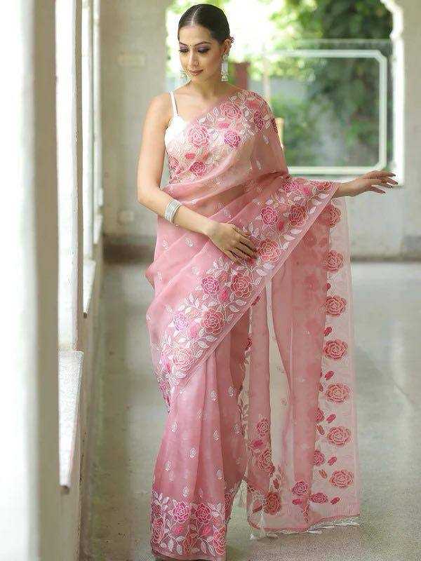 Ynf Organza Silk RIN131 318 Silk Sarees Wholesale Party Wear Silk Sarees Embroidered Silk Sarees Manufacturer