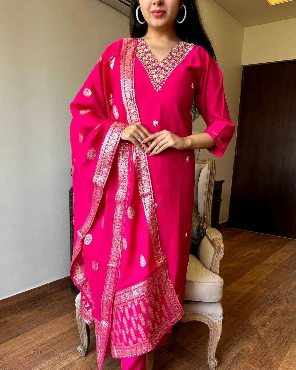 Ynf Premium Roman Silk KESH517 101 Suits & Dresses Wholesale Designer dresses Handwork Suits Manufacturer