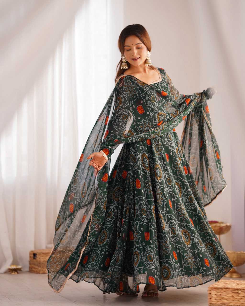 Ynf Pure Chiffon KESH504 48 Gowns Wedding Collections Festive Collections Wholesale Anarkali Gown Chiffon Gowns Lightweight Gowns Manufacturer
