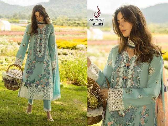 Ynf Pure Cotton KESH444 ALIF FASHION-A184 Suits & Dresses Wedding Collections Festive Collections Wholesale Embroidery Suits Cotton Suits Handloom Suits Manufacturer