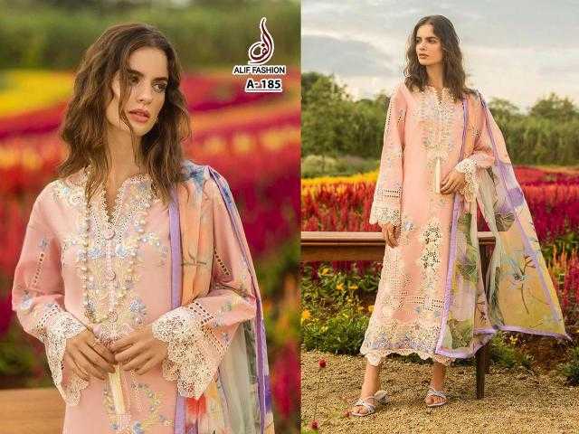 Ynf Pure Cotton KESH444 ALIF FASHION-A184 Suits & Dresses Wedding Collections Festive Collections Wholesale Embroidery Suits Cotton Suits Handloom Suits Manufacturer