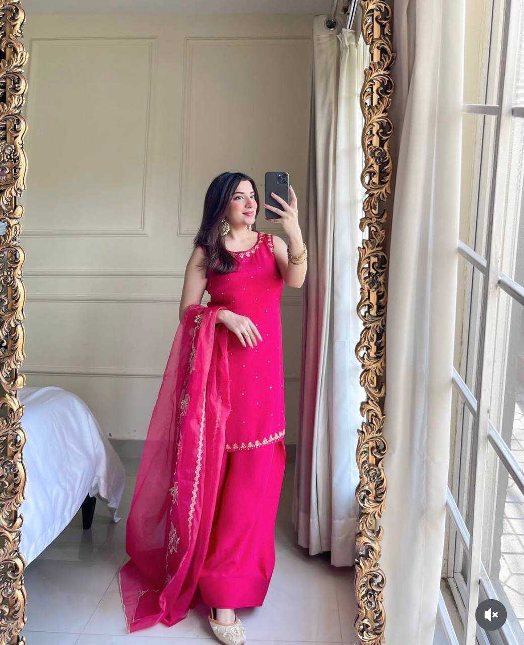 Ynf Pure Silk RIN197 4790 Suits & Dresses Wholesale Embroidery Suits Bridal Suits Designer dresses Manufacturer