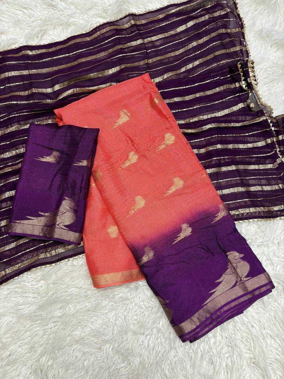 Ynf Pure Viscos RIN124 Parrot Half Sarees Wholesale Party Wear Sarees Fancy Sarees Ladies Sarees Manufacturer