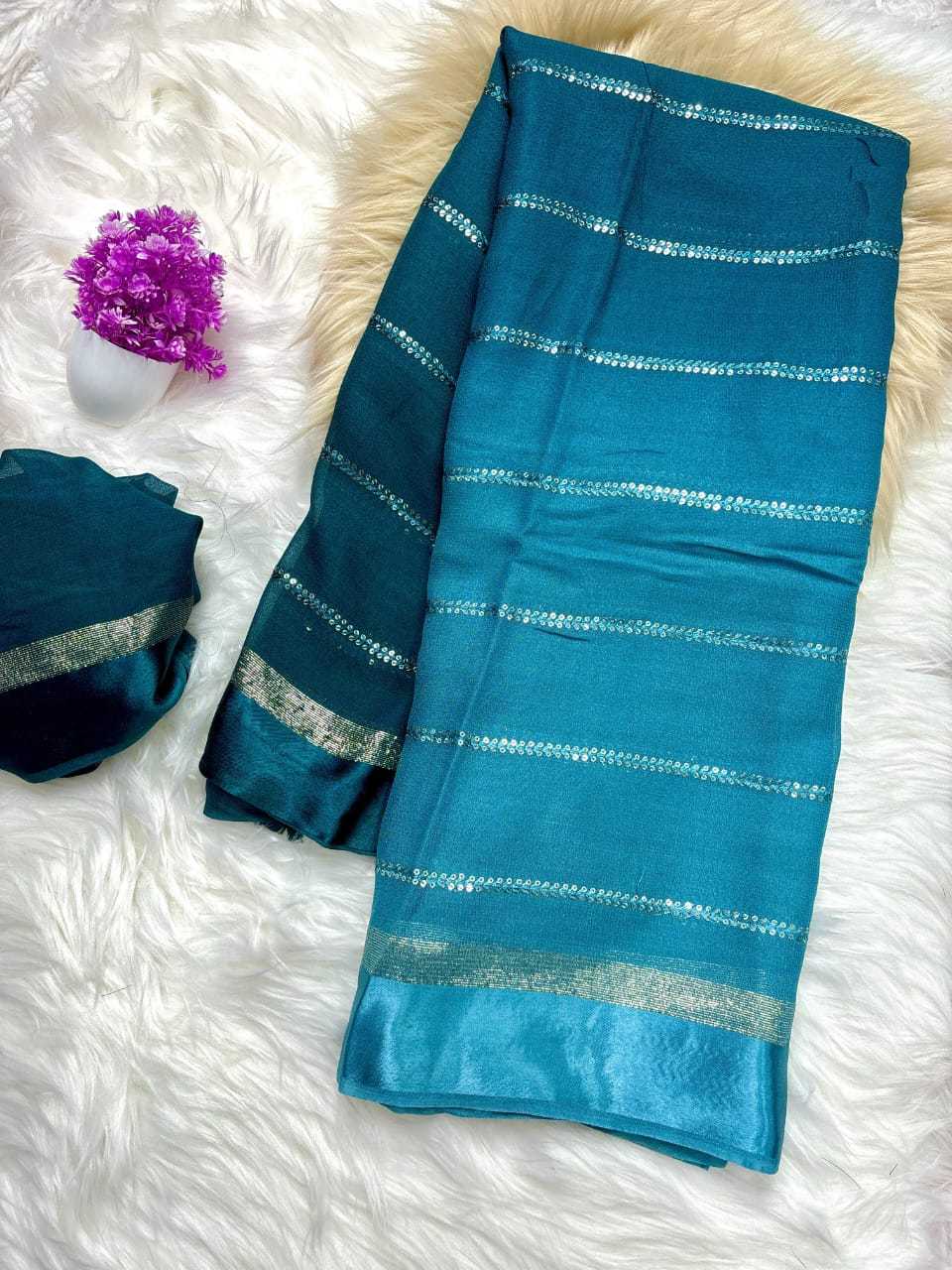 Ynf Pure Viscos RIN178 Peding Sarees Wedding Collections Festive Collections Wholesale Georgette Sarees Sequence Sarees Viscose Saree Manufacturer
