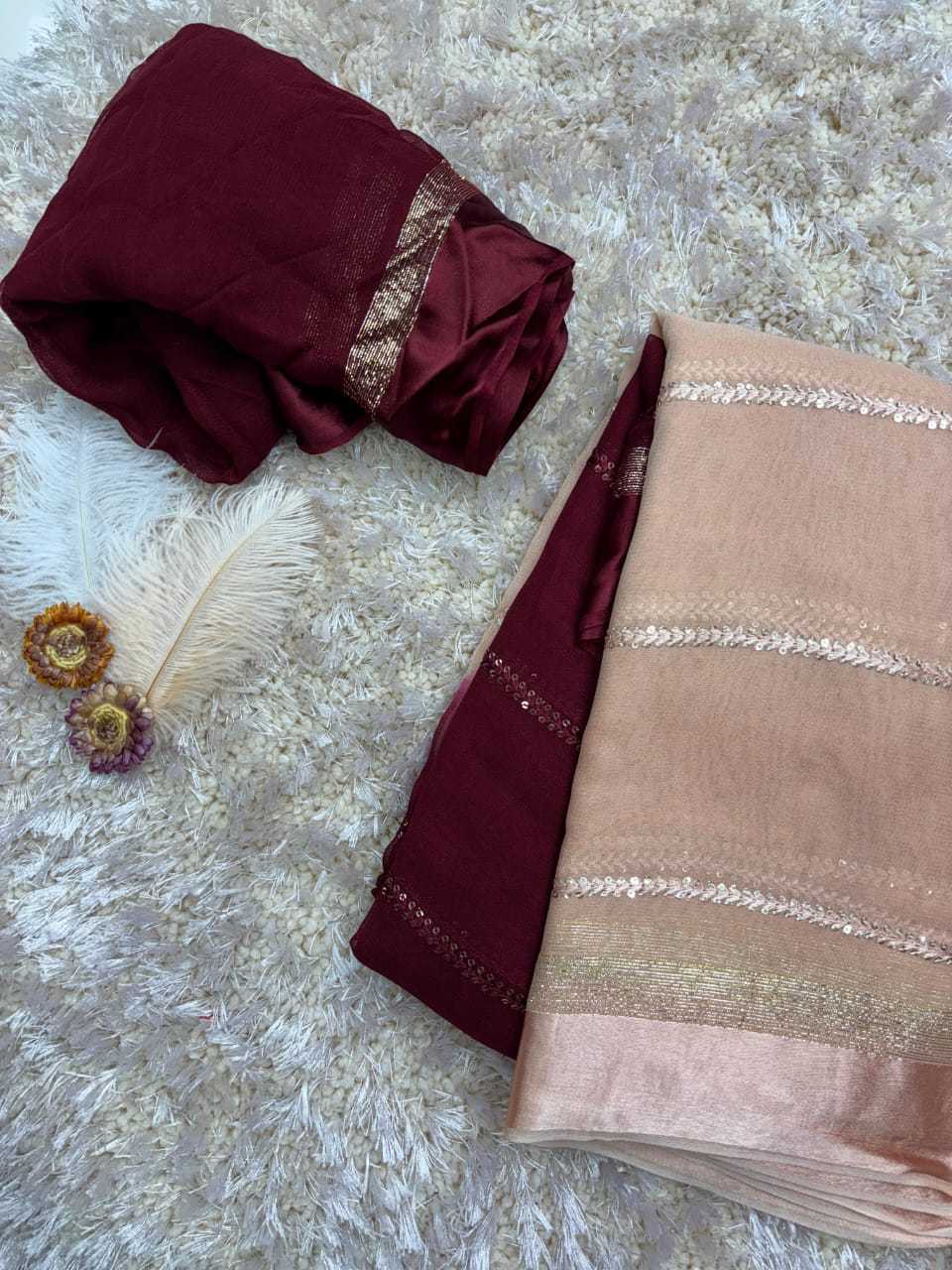 Ynf Pure Viscos RIN178 Peding Sarees Wedding Collections Festive Collections Wholesale Georgette Sarees Sequence Sarees Viscose Saree Manufacturer