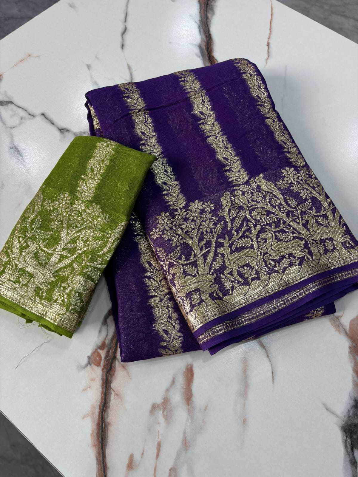 Ynf Pure Viscos RIN178 tiger pattern Sarees Wedding Collections Festive Collections Wholesale Designer Sarees Georgette Sarees Viscose Saree Manufacturer