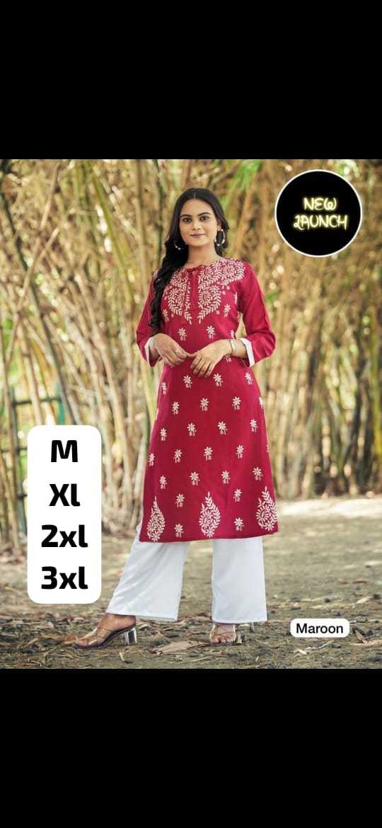 Ynf Rayon KESH502 501 Kurti Plus Size Collections Wholesale Designer Kurtis Rayon Kurtis Embroidered Kurtis Manufacturer