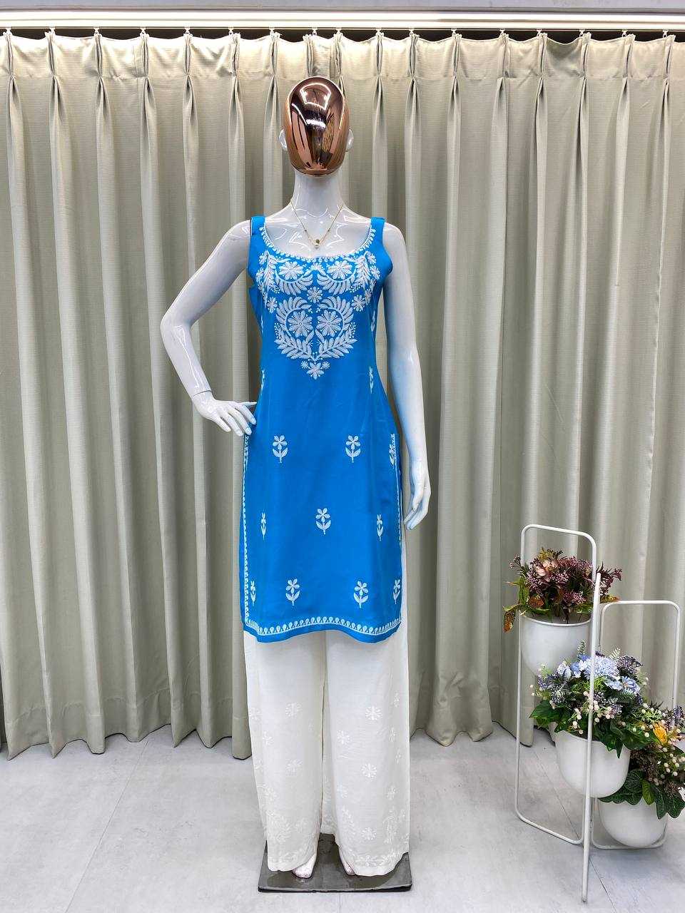 Ynf Rayon RIN110 364 Suits & Dresses Western Wears Festive Collections Wholesale Palazzo Suit Casual Dresses Embroidered Dresses Manufacturer