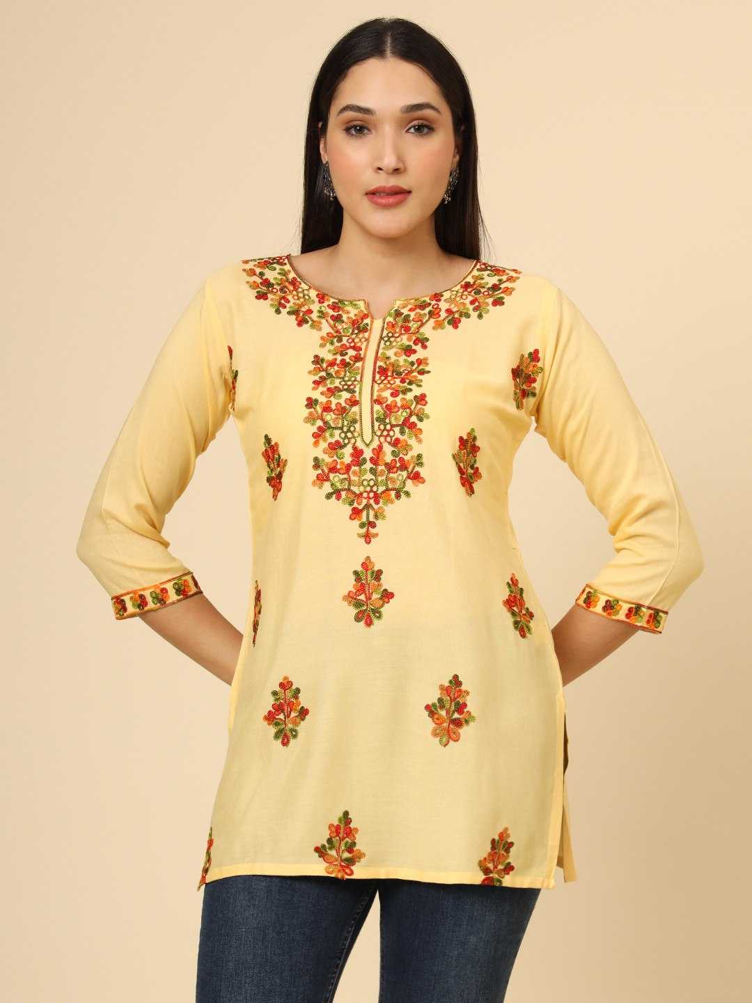 Ynf Rayon RIN188 Navratri Special Kurti Western Wears Festive Collections Wholesale Casual Kurtis Rayon Kurtis Chikankari Kurtis Manufacturer