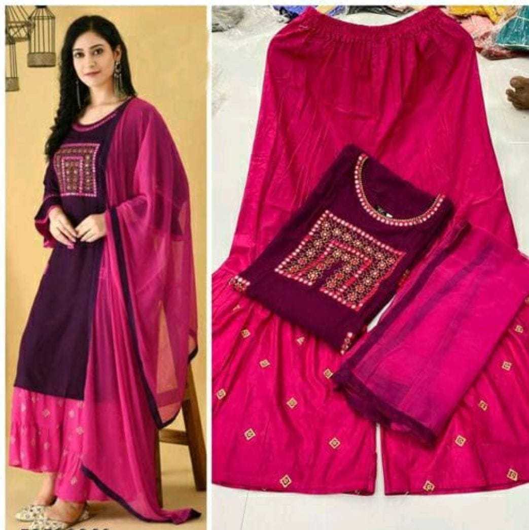 Ynf Rayon RIN222 90 Kurti Plus Size Collections Wholesale Rayon Kurtis Embroidered Kurtis Kurti With Palazzo Manufacturer