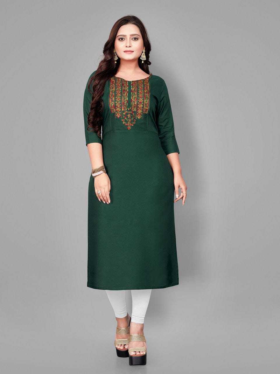 Ynf Rayon RIN222 95 Kurti Wholesale Designer Kurtis Rayon Kurtis Embroidered Kurtis Manufacturer