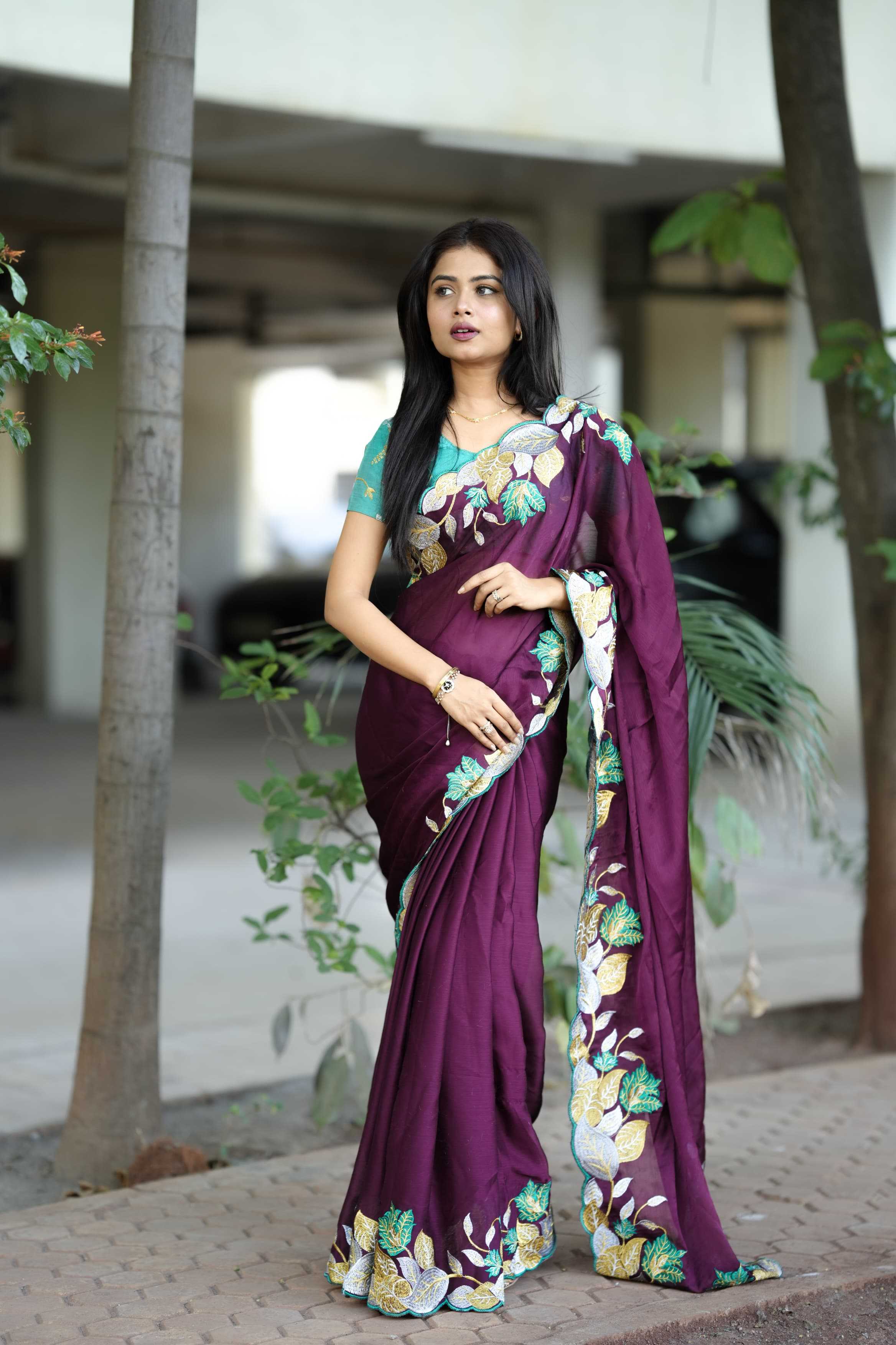 Ynf Satin RIN209 SAANJH Sarees Wedding Collections Festive Collections Wholesale Designer Sarees Embroidered Sarees Satin Sarees Manufacturer