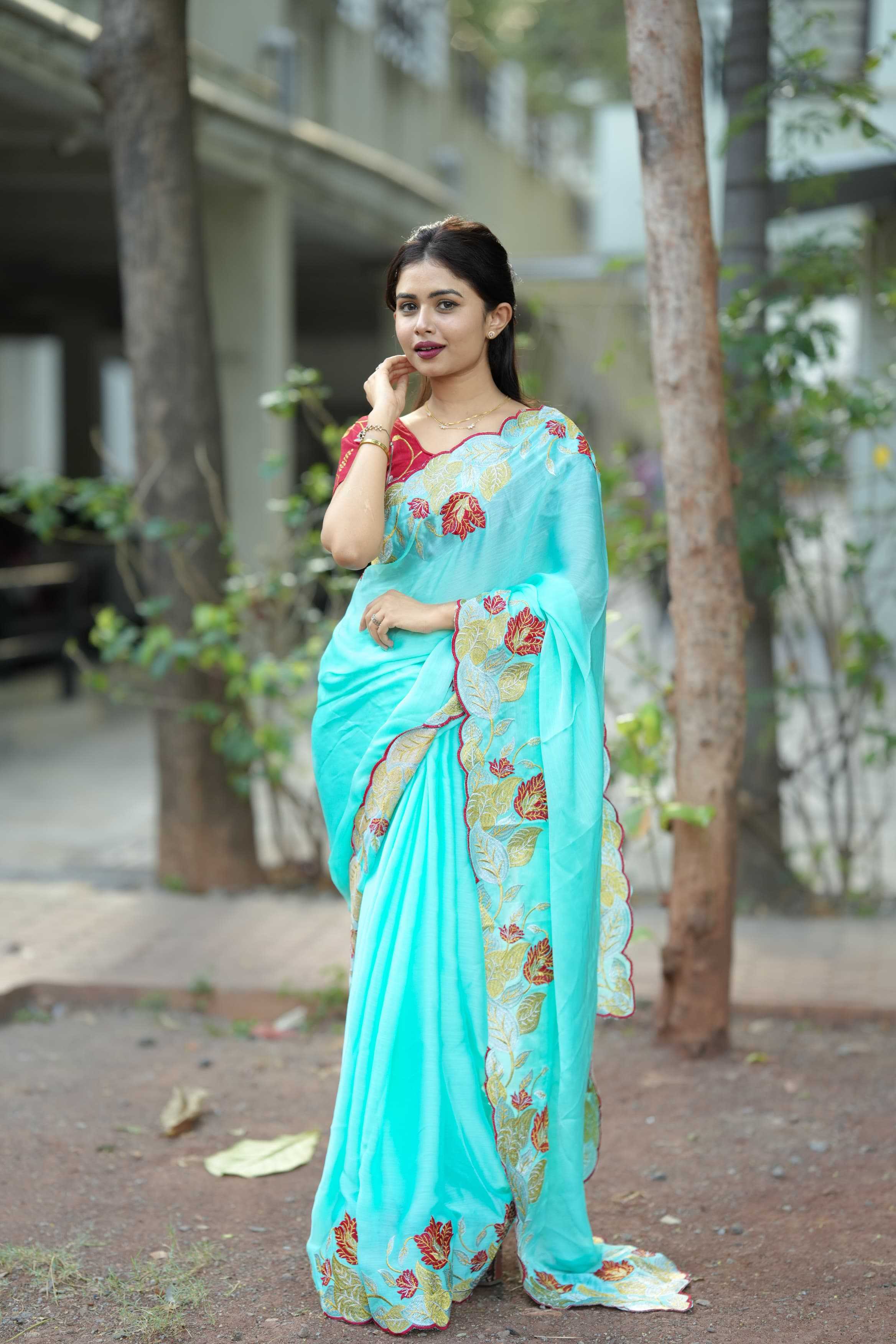 Ynf Satin RIN209 SAANJH Sarees Wedding Collections Festive Collections Wholesale Designer Sarees Embroidered Sarees Satin Sarees Manufacturer