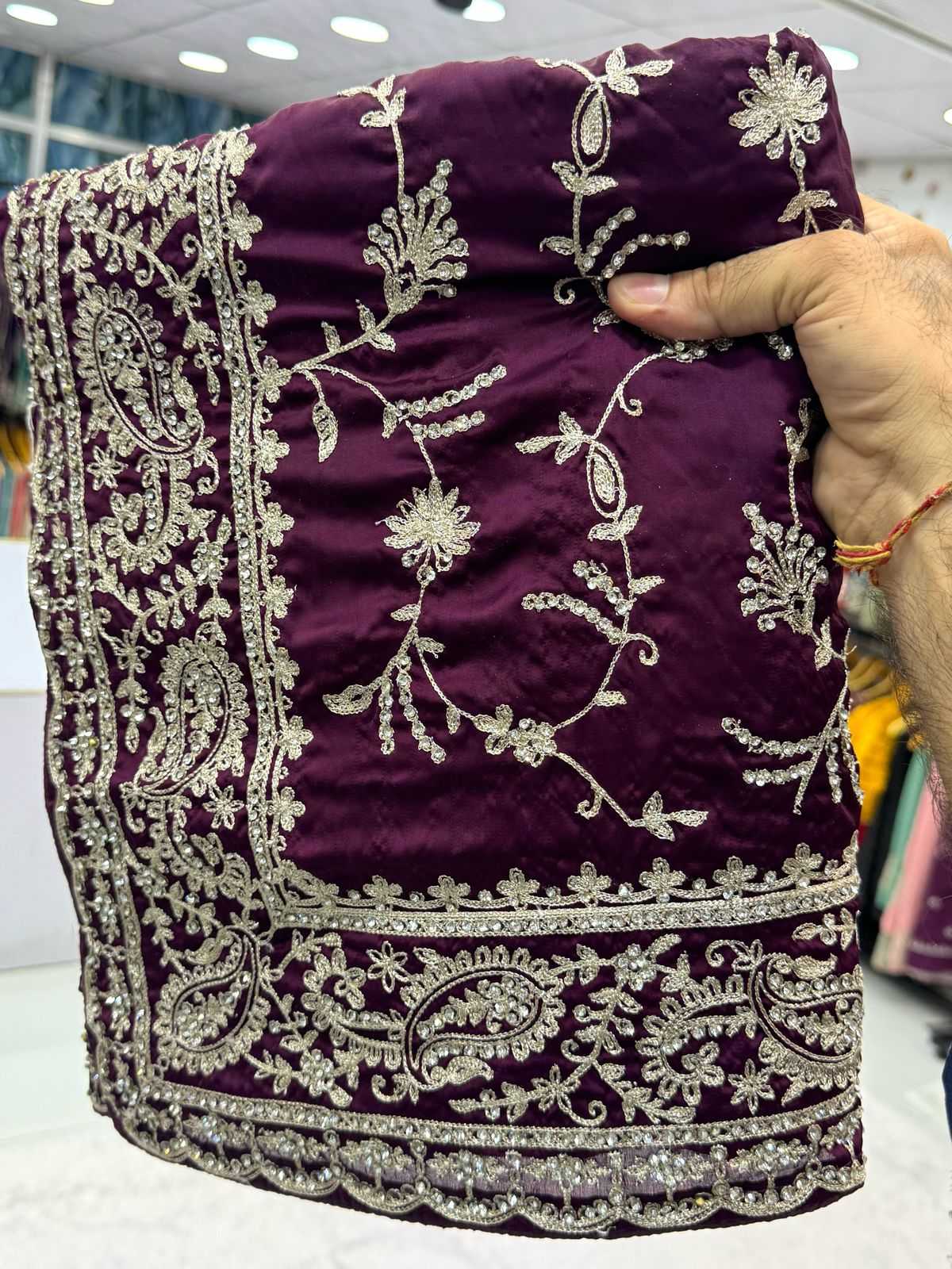 Ynf Satin Silk KESH114 KESAR Silk Sarees Wedding Collections Festive Collections Wholesale Designer Silk Sarees Embroidered Silk Sarees Silk Sarees With Stone Work Manufacturer