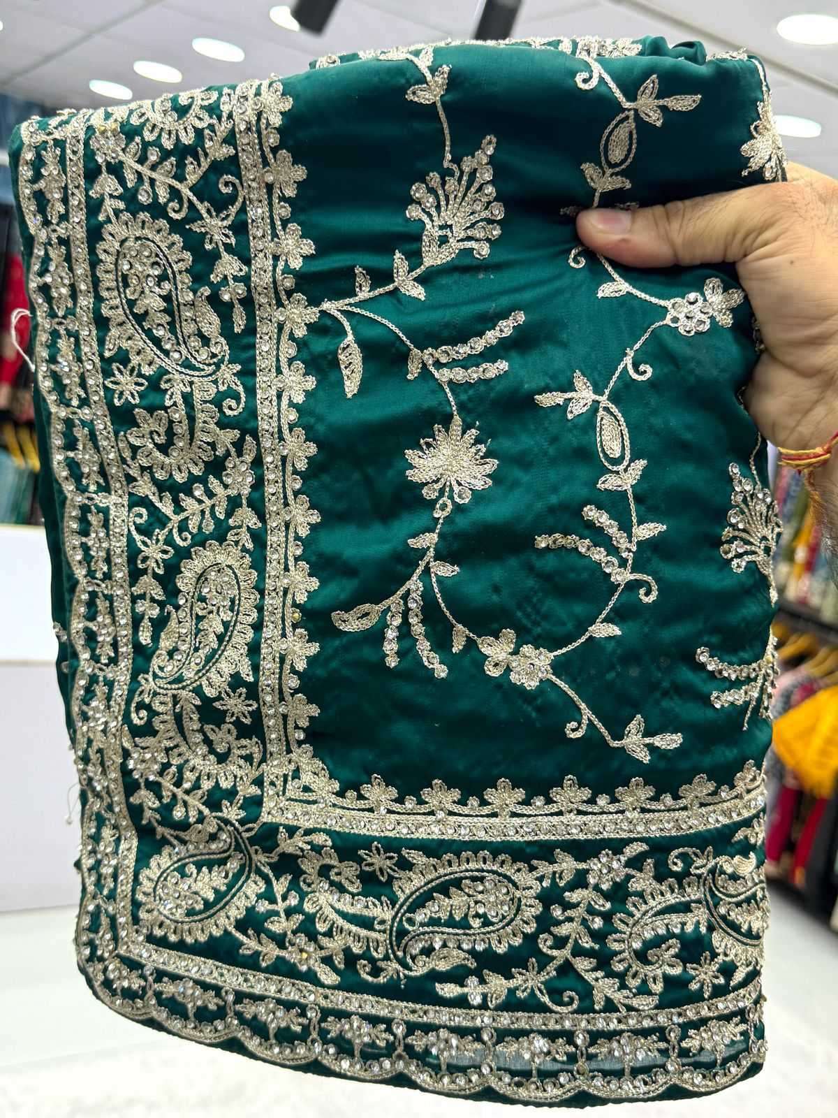 Ynf Satin Silk KESH114 KESAR Silk Sarees Wedding Collections Festive Collections Wholesale Designer Silk Sarees Embroidered Silk Sarees Silk Sarees With Stone Work Manufacturer