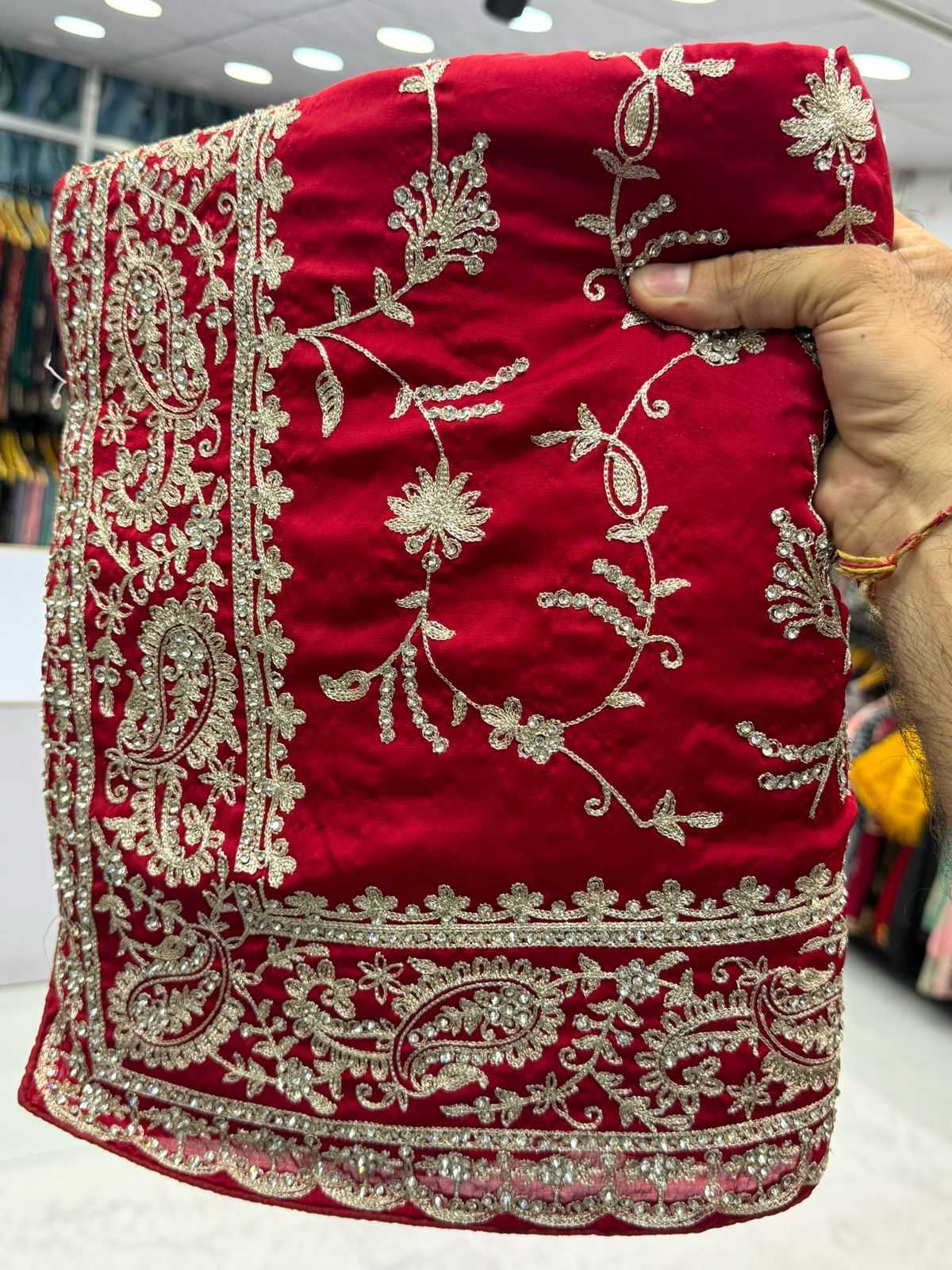 Ynf Satin Silk KESH114 KESAR Silk Sarees Wedding Collections Festive Collections Wholesale Designer Silk Sarees Embroidered Silk Sarees Silk Sarees With Stone Work Manufacturer
