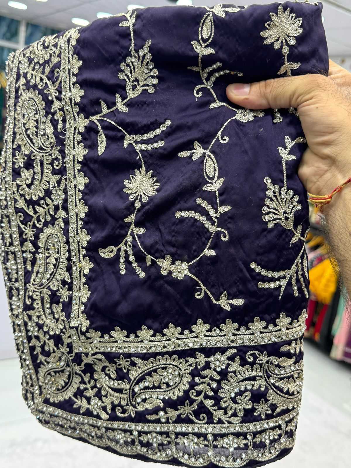 Ynf Satin Silk KESH114 KESAR Silk Sarees Wedding Collections Festive Collections Wholesale Designer Silk Sarees Embroidered Silk Sarees Silk Sarees With Stone Work Manufacturer