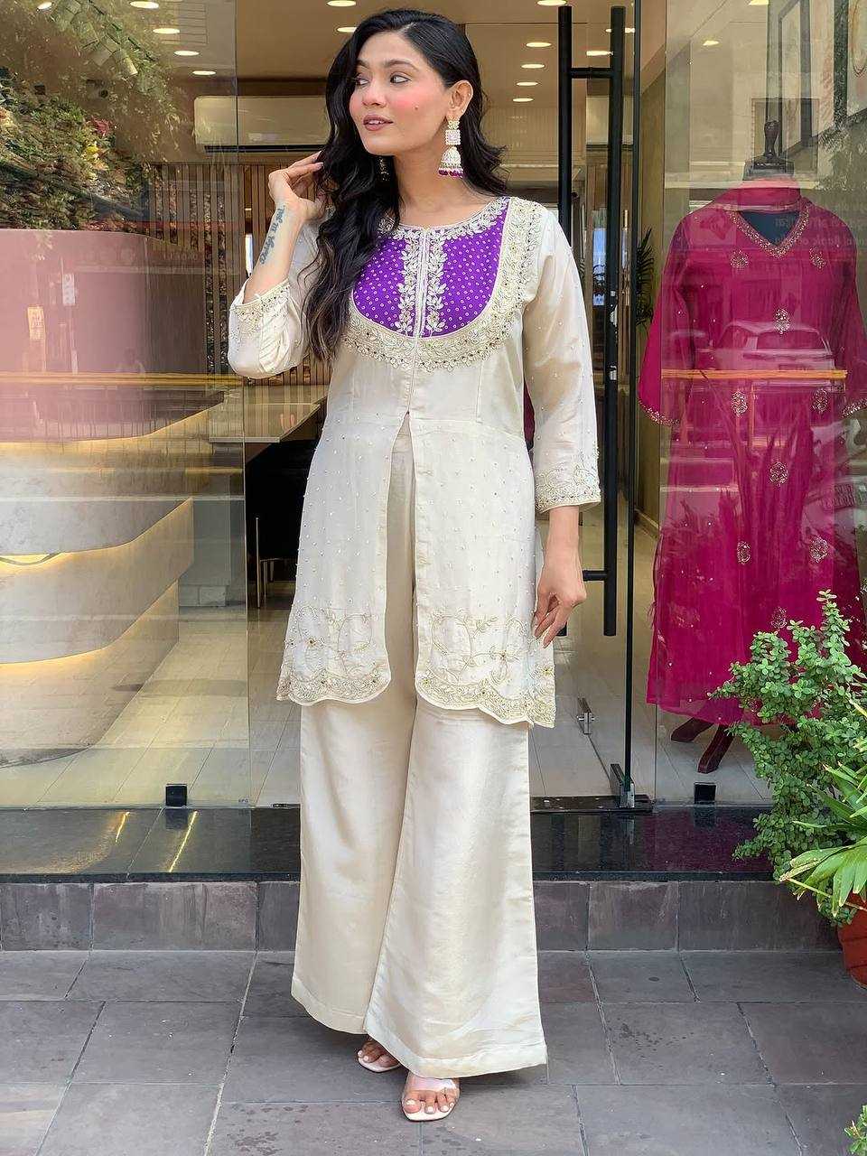 Ynf Shimmer silk RIN197 4798 Western Wears Wholesale Co-ord Set Manufacturer