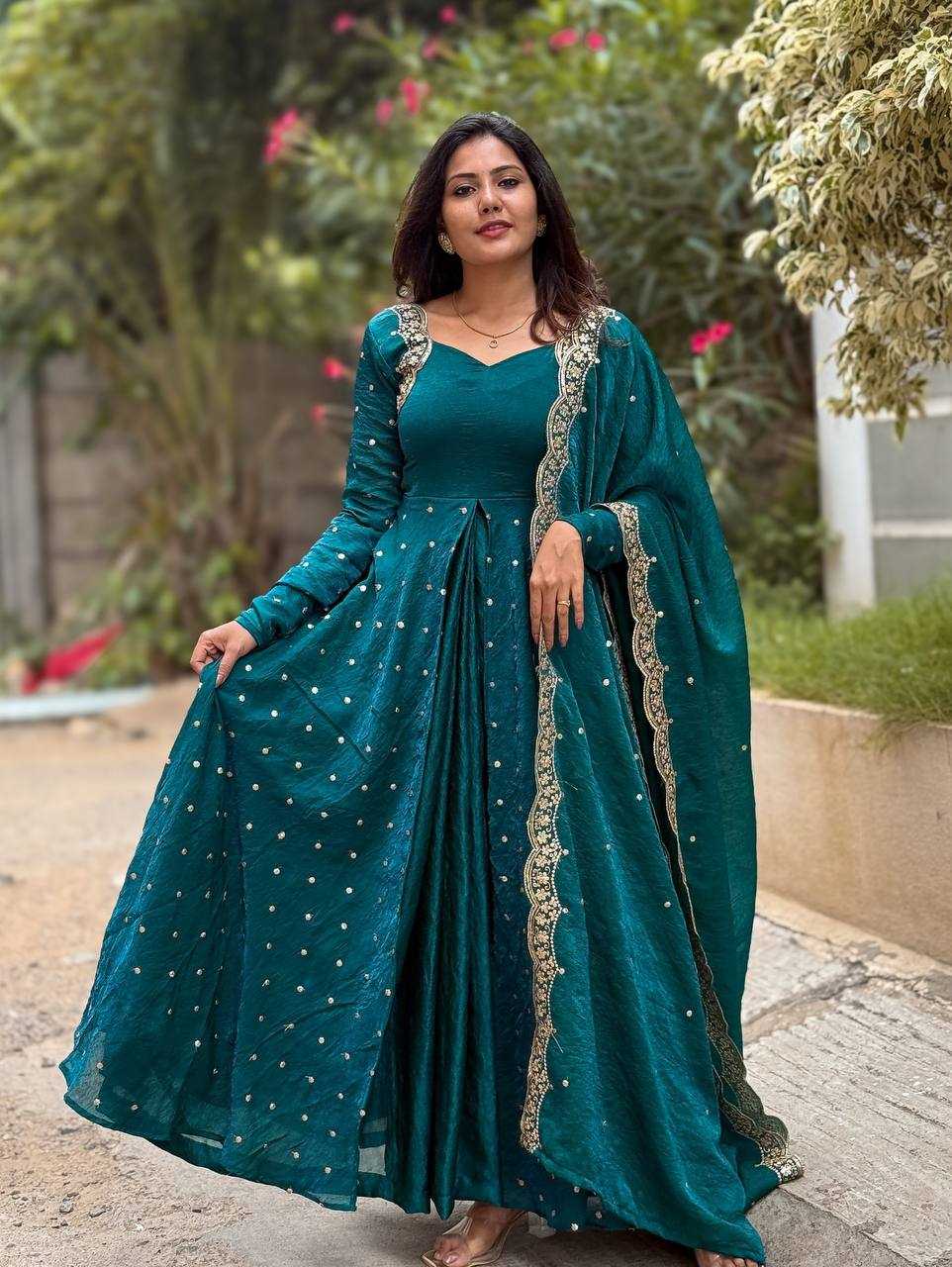 Ynf Silk KESH499 516 Gowns Wholesale Fancy Gowns Embroidery Gowns Anarkali Gown Long Gowns Sequin Gowns Manufacturer