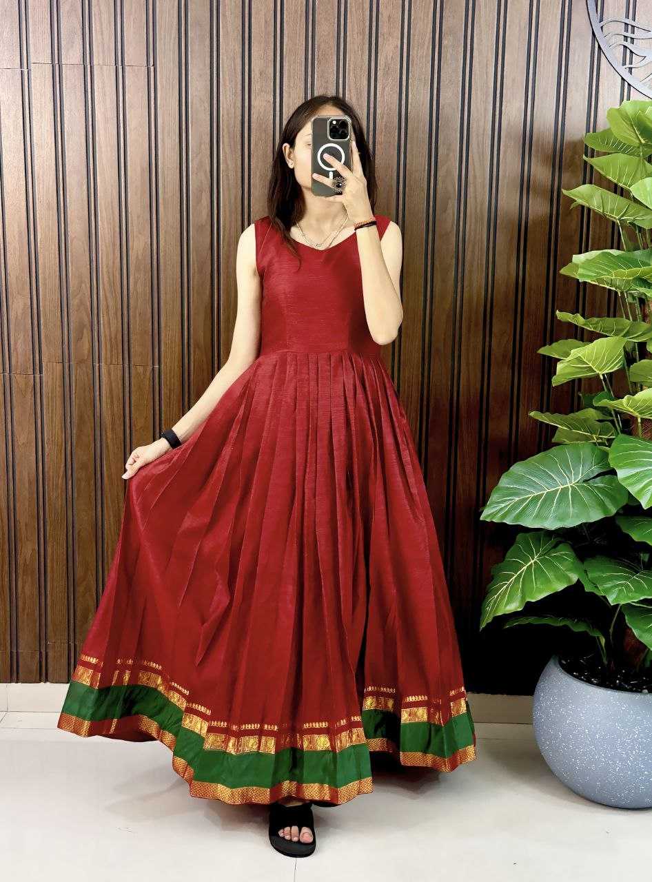 Ynf Silk RIN161 heavy silk Gowns Wholesale Fancy Gowns Anarkali Gown Long Gowns Manufacturer