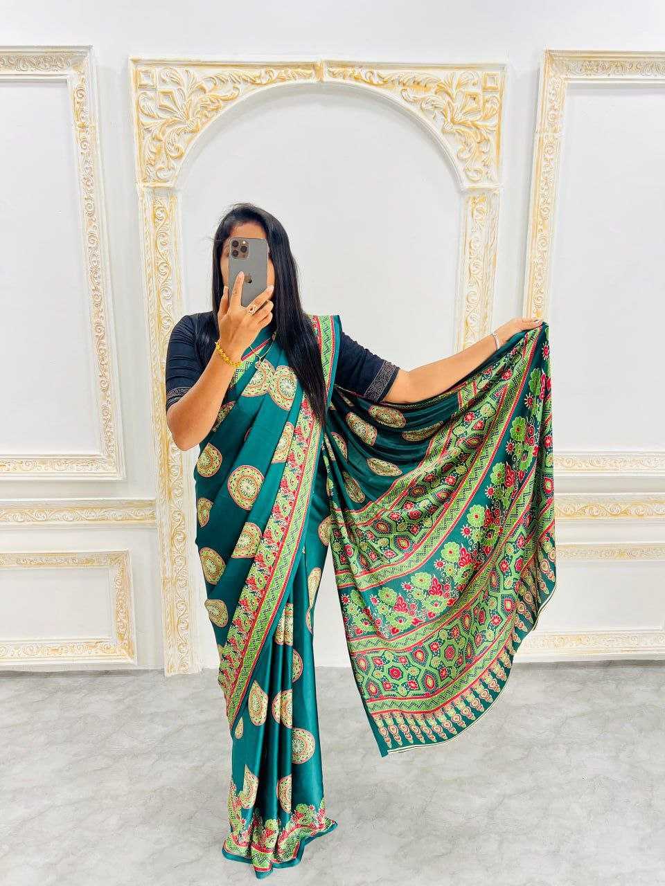 Ynf Silk RIN207 2246 Sarees Silk Sarees Wholesale Designer Sarees Crape Satin Sarees Gajji Modal Sarees Manufacturer