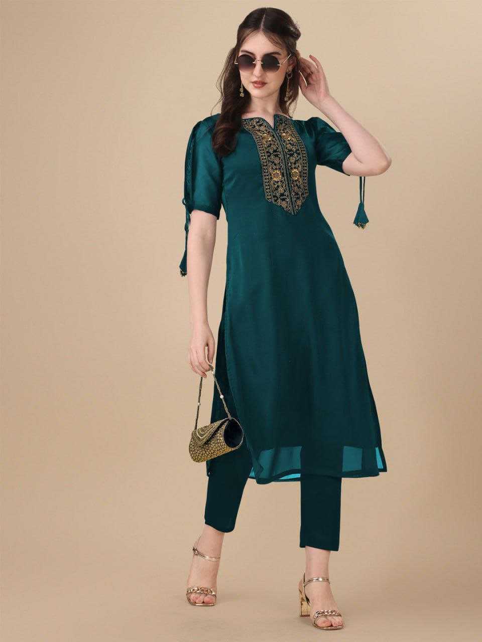 Ynf Silk RIN220 priya Kurti Wholesale Fancy Kurti Embroidered Kurtis Silk Kurtis Manufacturer