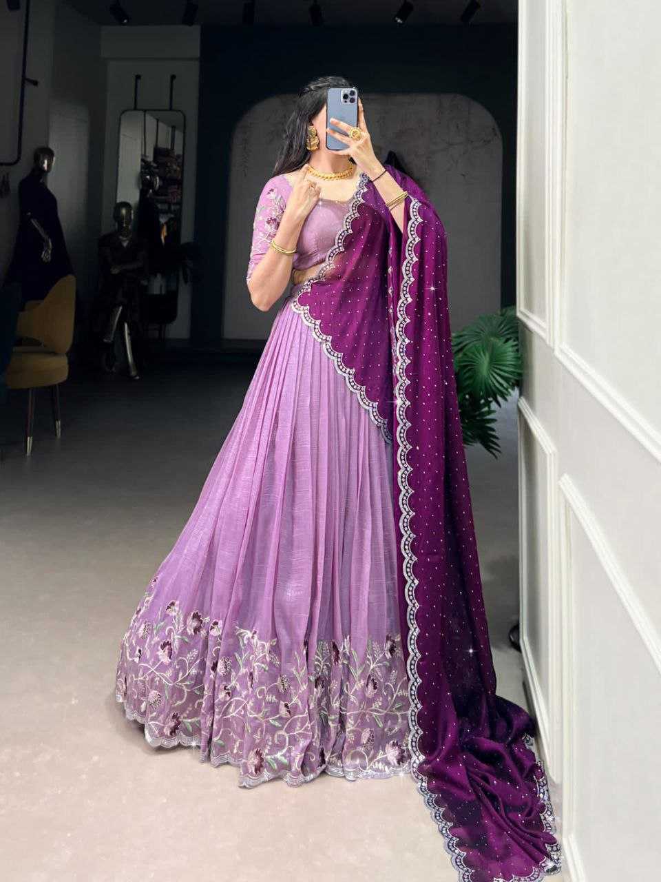Ynf Silver Plated KESH495 Silver Glosy Lehengas Wedding Collections Wholesale Lehenga For Engagement Sangeet Outfits Manufacturer