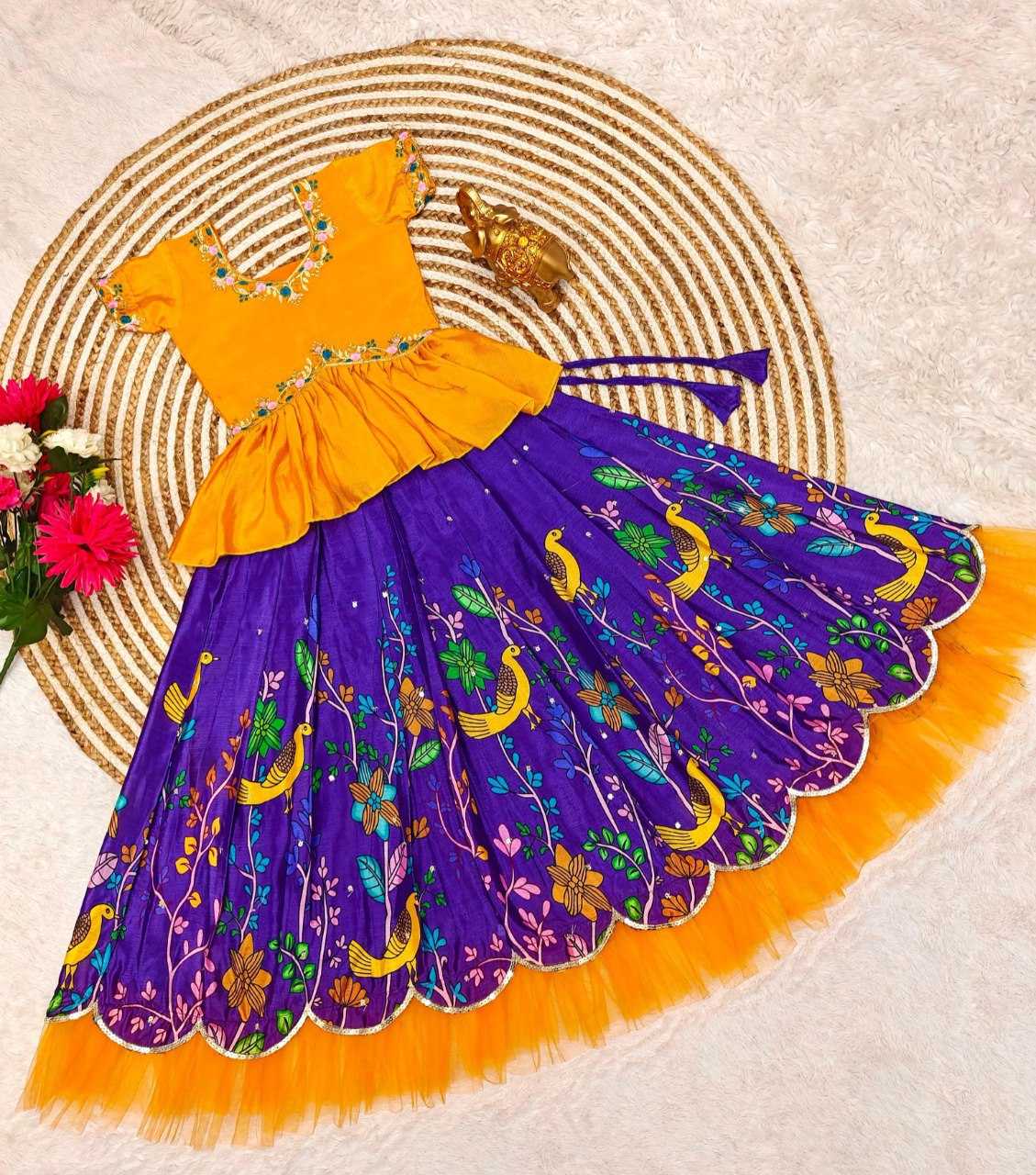 Ynf soft chinon KESH505 348 Kids Wear Wholesale Kids Lehenga Indian Wear For Kids Kids Lehenga Choli Manufacturer