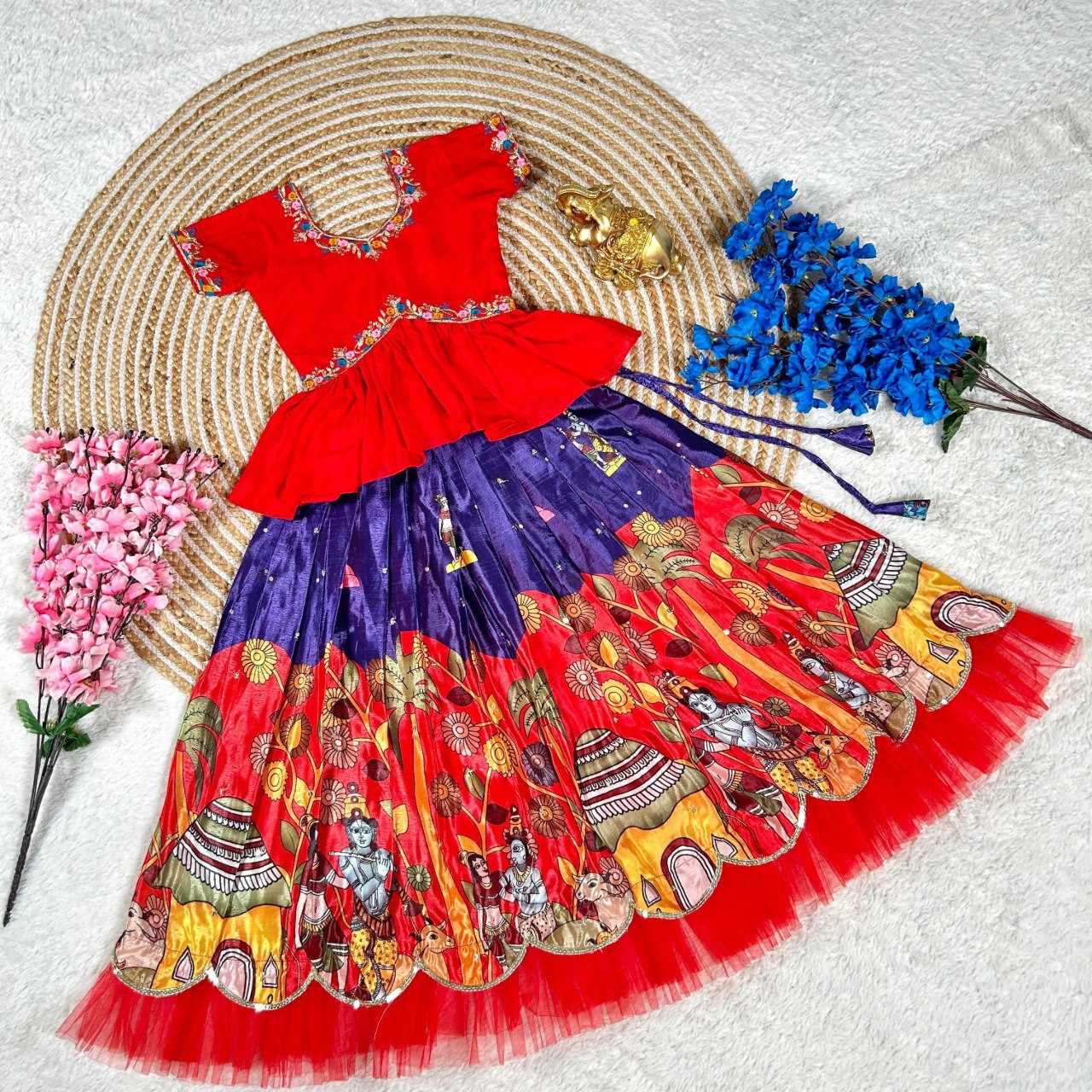 Ynf soft chinon KESH505 348 Kids Wear Wholesale Kids Lehenga Indian Wear For Kids Kids Lehenga Choli Manufacturer