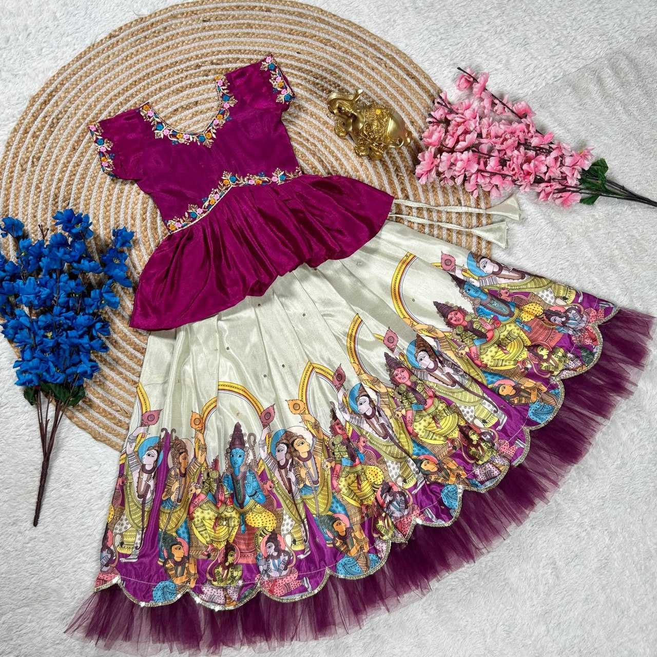 Ynf soft chinon KESH505 348 Kids Wear Wholesale Kids Lehenga Indian Wear For Kids Kids Lehenga Choli Manufacturer