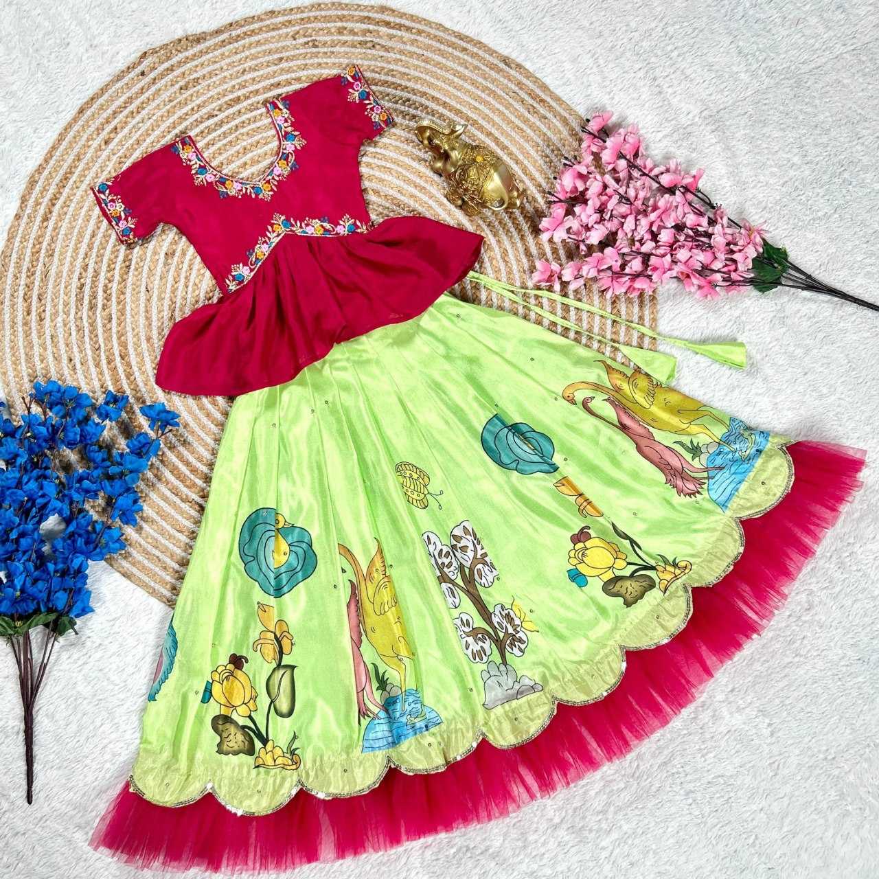 Ynf soft chinon KESH505 348 Kids Wear Wholesale Kids Lehenga Indian Wear For Kids Kids Lehenga Choli Manufacturer