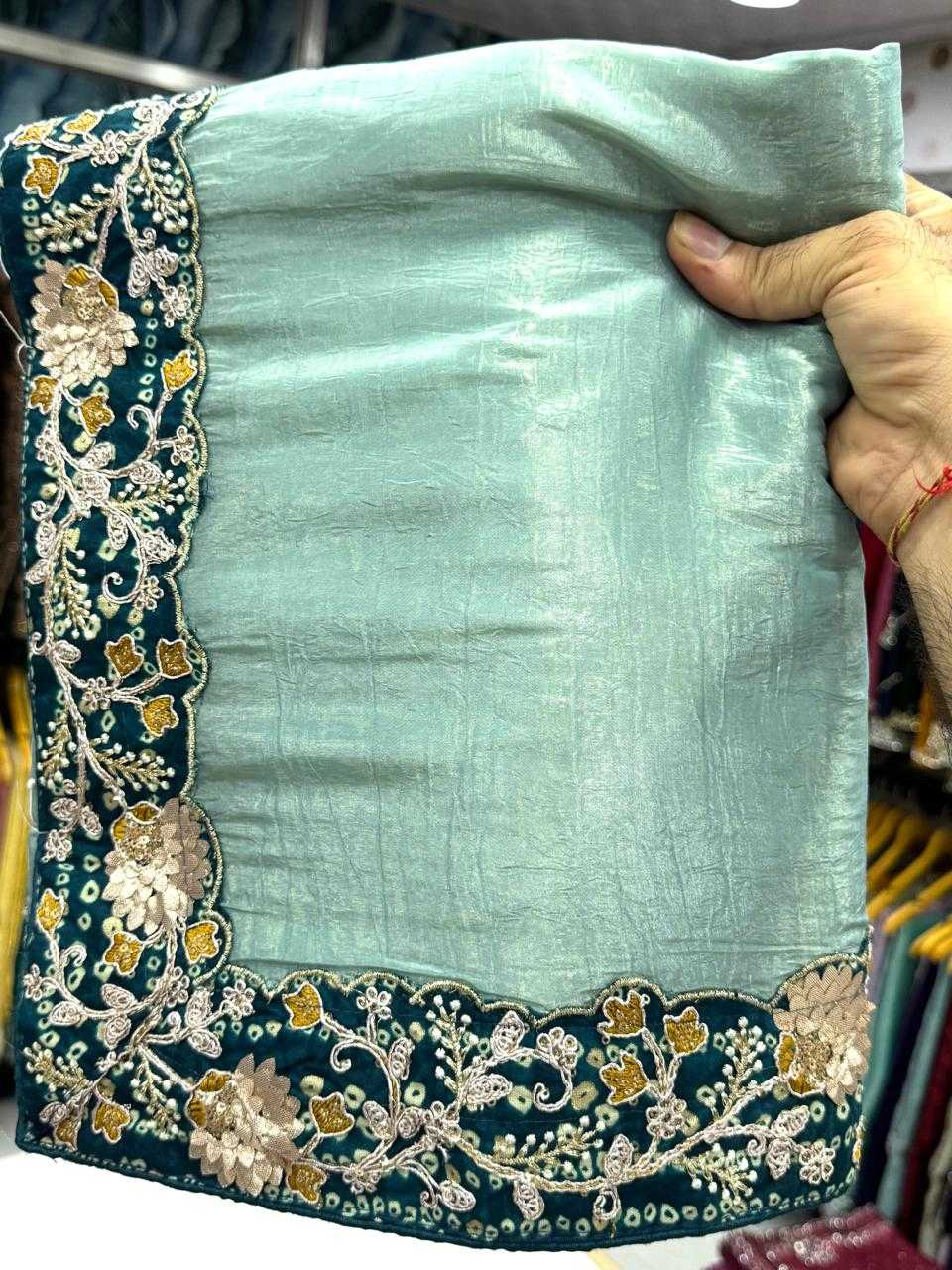 Ynf Soft Gold Crush KESH114 5001 Sarees Wedding Collections Wholesale Fancy Sarees Embroidered Sarees Stone Work Saree Manufacturer