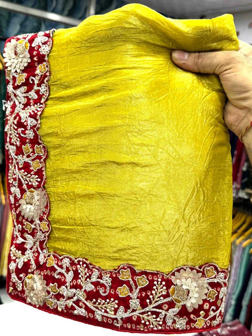 Ynf Soft Gold Crush KESH114 5001 Sarees Wedding Collections Wholesale Fancy Sarees Embroidered Sarees Stone Work Saree Manufacturer