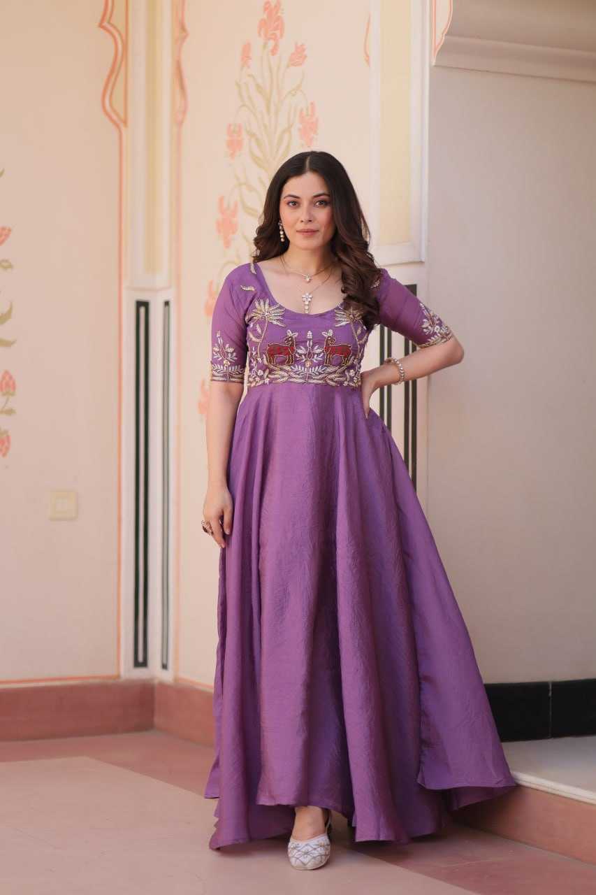 Ynf Soft Gold Crush KESH489 1176 Gowns Wedding Collections Festive Collections Wholesale Embroidery Gowns Party Wear Gowns Designer Gowns Manufacturer